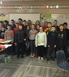 Students gathered in a classroom